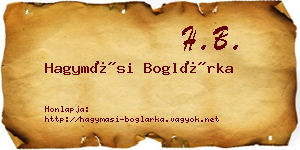 Hagymási Boglárka névjegykártya